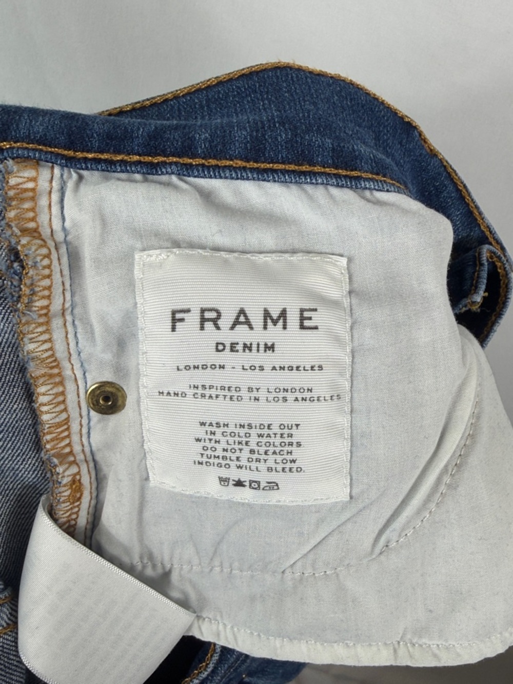 Frame Denim Thrasher Wash Le High Straight Crop Women’s Size 26, Stretch to 29” - Picture 10 of 12